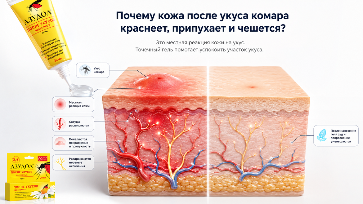 Азудол, средство после укусов комаров, блог, косметика